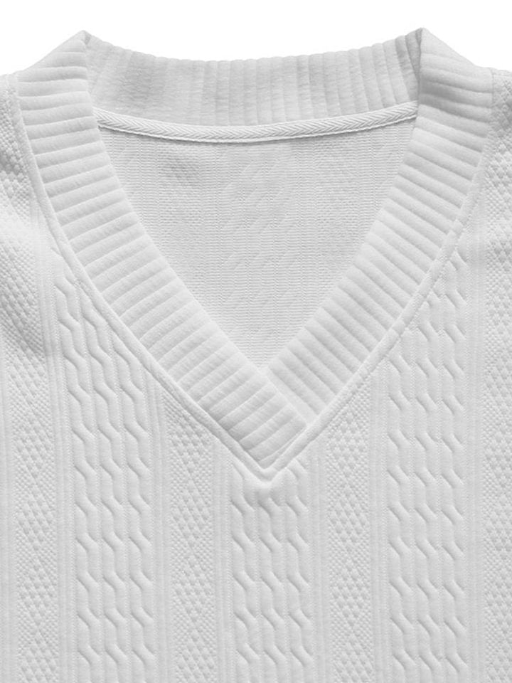 HOT SALE! Casual Cable Knit T-shirt Set