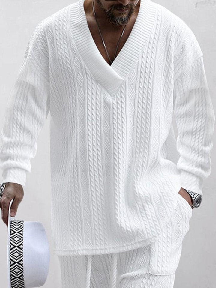 HOT SALE! Casual Cable Knit T-shirt Set