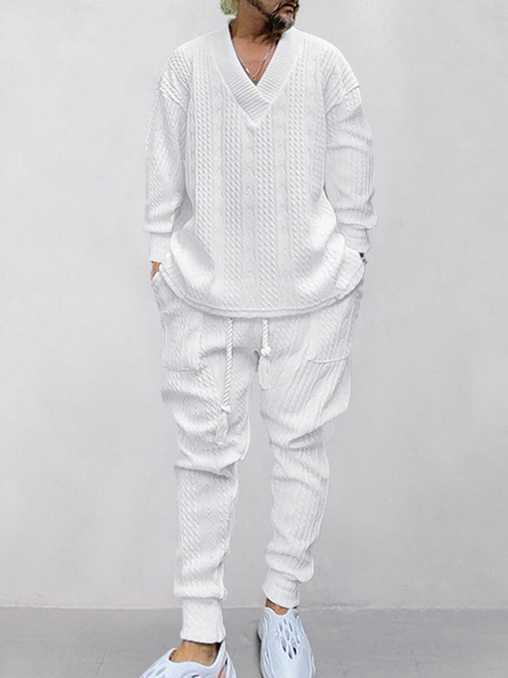 HOT SALE! Casual Cable Knit T-shirt Set