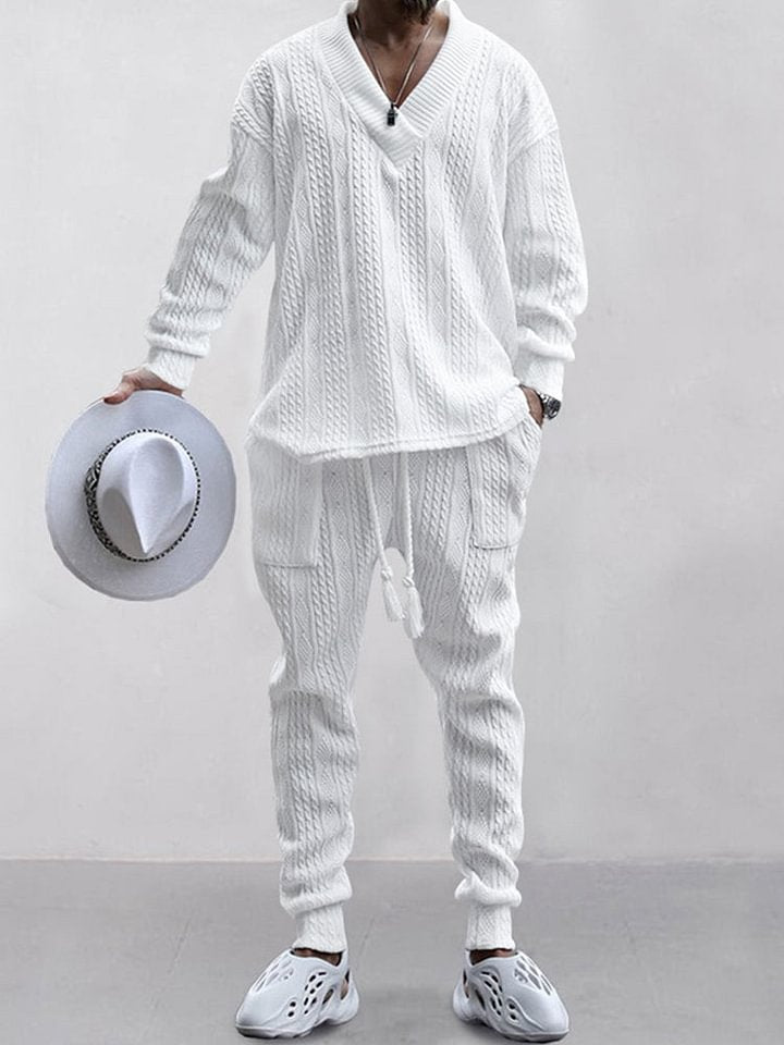 HOT SALE! Casual Cable Knit T-shirt Set