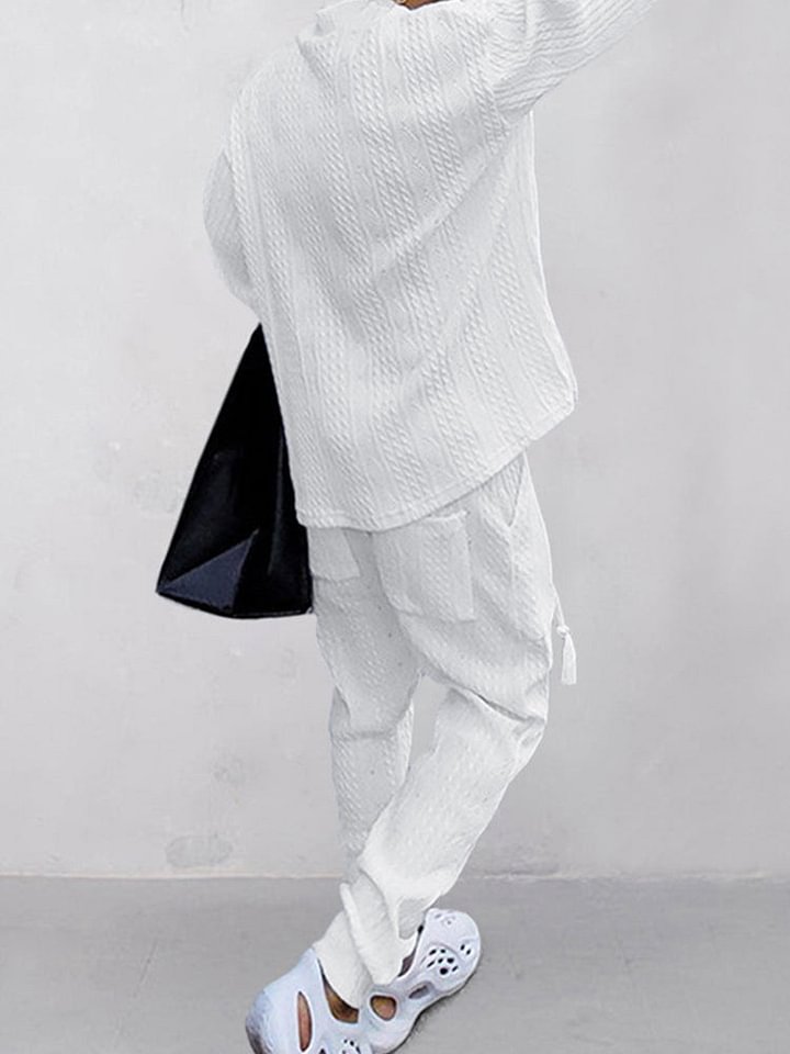 HOT SALE! Casual Cable Knit T-shirt Set