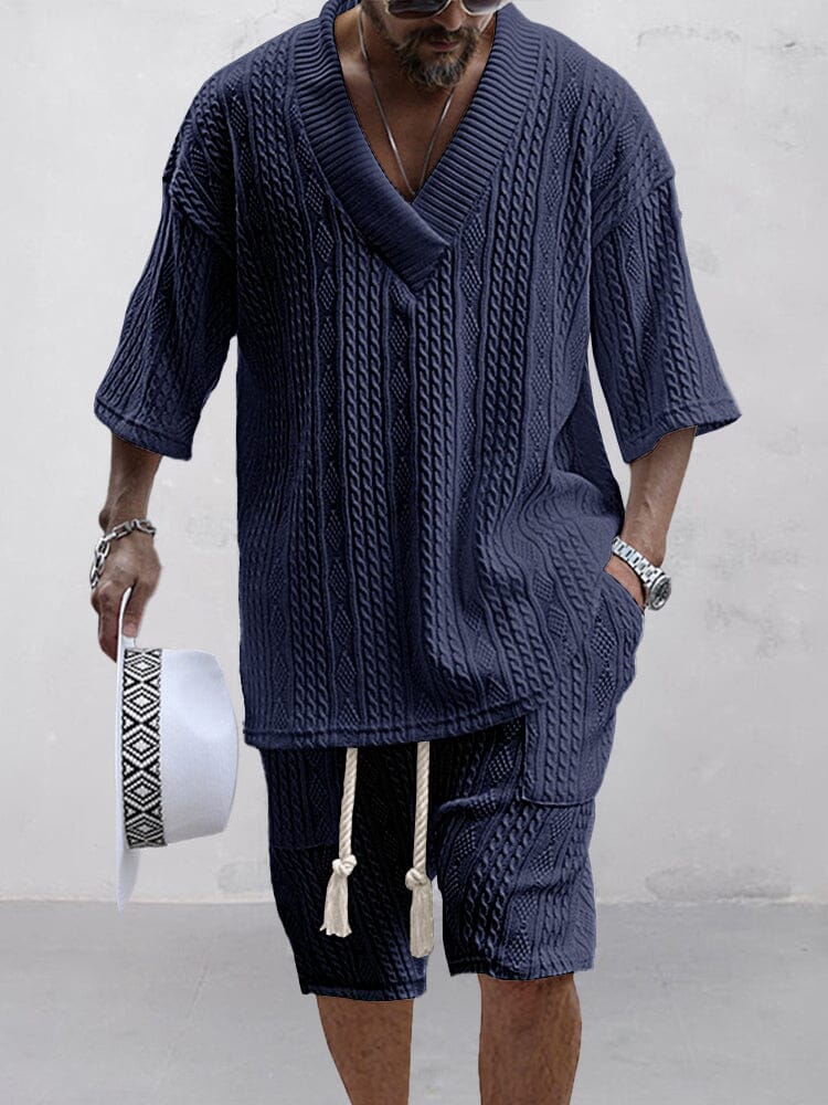 HOT SALE! Casual Cable Knit T-shirt Set
